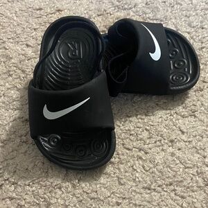 Nike Kids Black and White Slide Sandals
